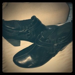 Black Leather Booties Brand New
